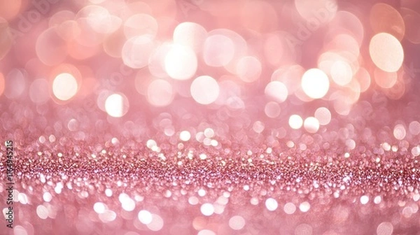 Fototapeta Glowing Pink Light and Glitter Bokeh Background Creating a Magical and Romantic Atmosphere. Perfect for Social Media, Marketing, and Creative Projects.