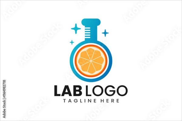 Fototapeta Creative logo combining lab and orange for fresh, vibrant, and innovative branding
