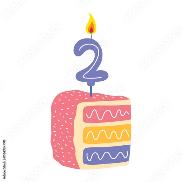Obraz birthday cake candle number two