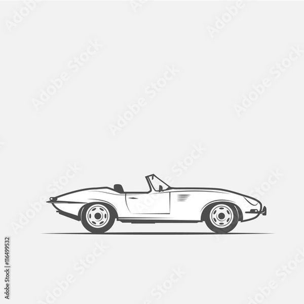 Fototapeta car convertible in black and white