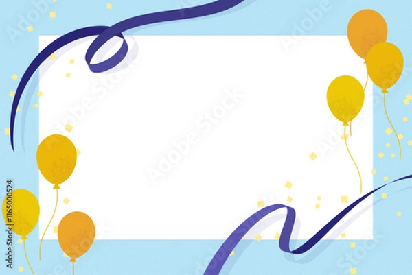 Obraz リボンと風船のフレーム