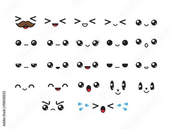 Obraz Cartoon face expressions. 