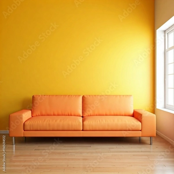 Fototapeta Elegant Lounge Space Featuring Comfortable Sofa and Trendy Décor