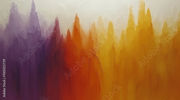 Obraz Abstract Cityscape Warm Hues Gradient Painting