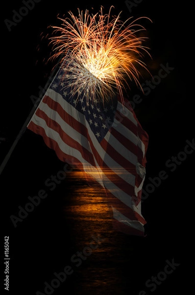 Obraz fireworks over water