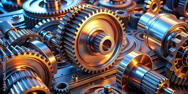 Fototapeta Engineering Machinery,  Futuristic Mechanical Design,  High-Tech Components