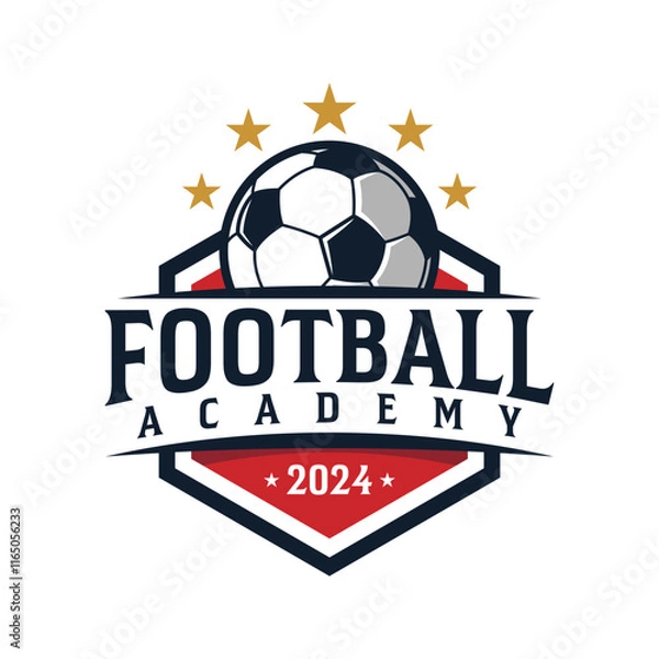 Obraz Football Academy Badge Logo Design Template. Sport Team Identity Vector Illustration.