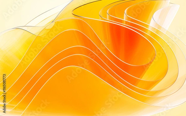 Obraz Wave and flowing glass background,3D rendering