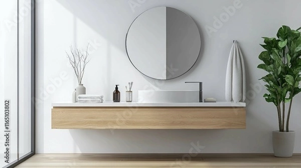 Obraz Sleek Floating Vanity Setup
