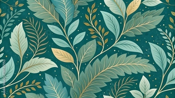 Fototapeta seamless background with leaves