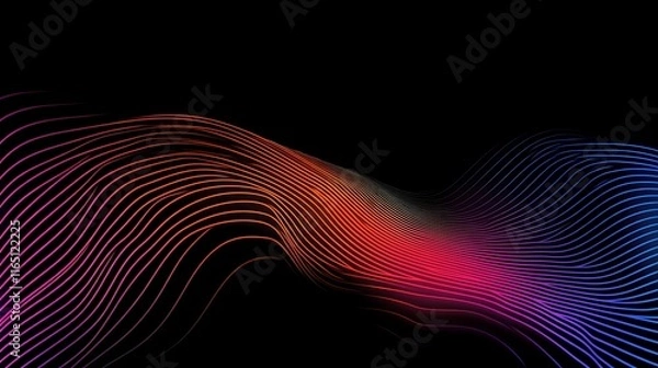 Fototapeta Abstract Colorful Wave Lines Digital Art
