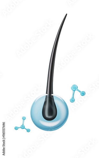 Obraz Human hair and essence cell liquid,3d rendering