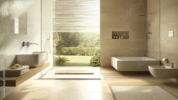 Obraz Elegant Glass Shower Design