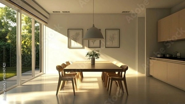 Obraz Contemporary Dining Table Arrangement