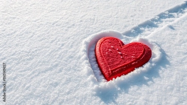 Fototapeta a shaped heart on a pristine background, a valentine concept