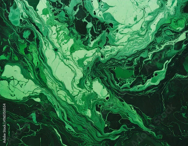 Obraz 緑色のマーブル模様