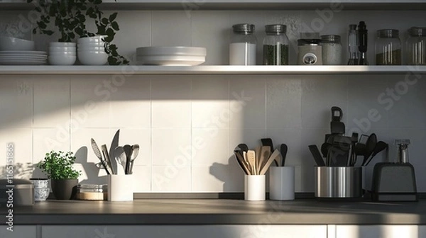 Obraz Open Shelving Kitchen Design