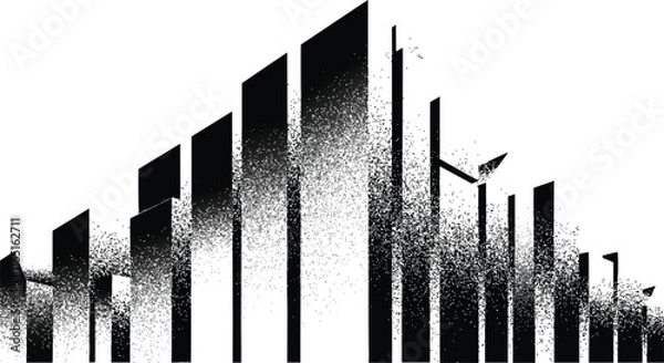 Obraz grain city gradient noise dot background pattern vector sand effect black spray white grainy abstract stipple dust brush shape wave shadow vintage point element paint glitter halftone fade geometric d