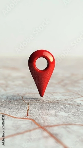 Obraz Precise Location Marker on Detailed City Map