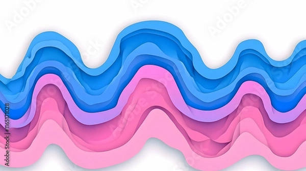 Obraz long horizontal format with a glossy gradient on a glossy designer paper background. Layered folds, delicate sparkle, and sophisticated geometric design are all features of this premium, minimalist su