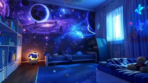 Obraz Starry Space Theme Kids Room Design