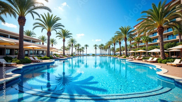 Fototapeta swimming pool with trees