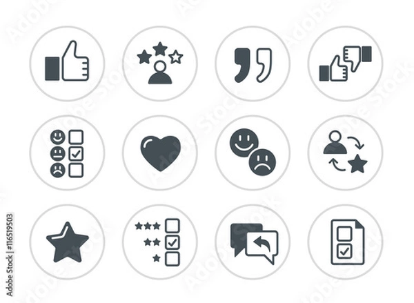 Obraz set of testimonials related vector icons.
