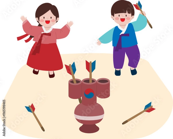 Fototapeta 한국 전통 놀이 - 투호놀이