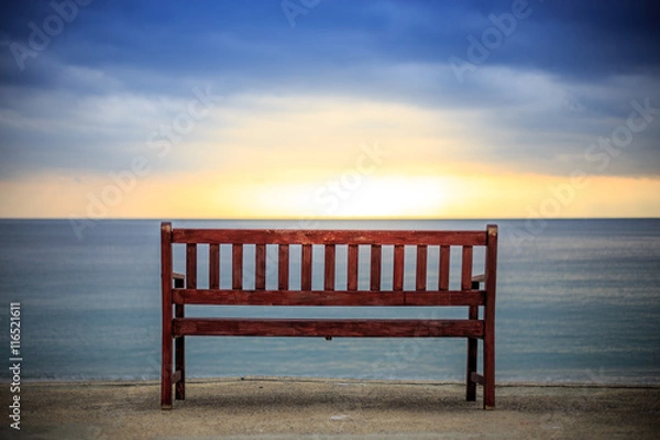 Fototapeta ビーチとベンチ
