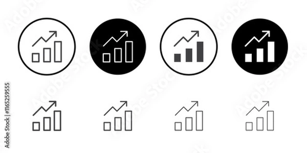 Fototapeta Arrow chart moving upwards icon simple vector symbol