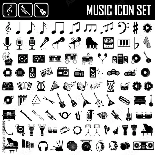 Obraz musical instruments icon set