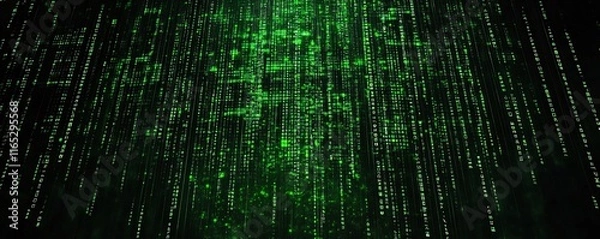Obraz Matrix style binary code falling like digital rain