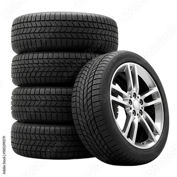 Obraz High-quality image of car tires for automotive websites, blogs, and marketing materials.