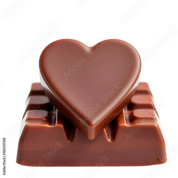 Fototapeta Chocolate in shape of heart.