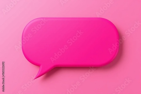 Fototapeta a pink speech bubble on a pink background with a shadow