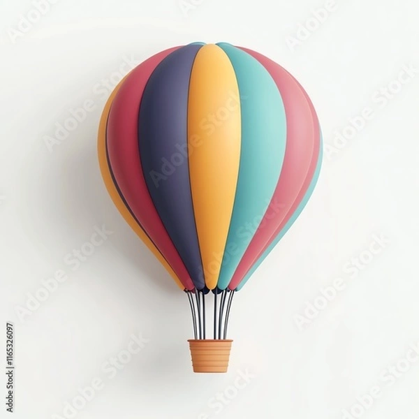 Obraz Colorful hot air balloon, white isolate background
