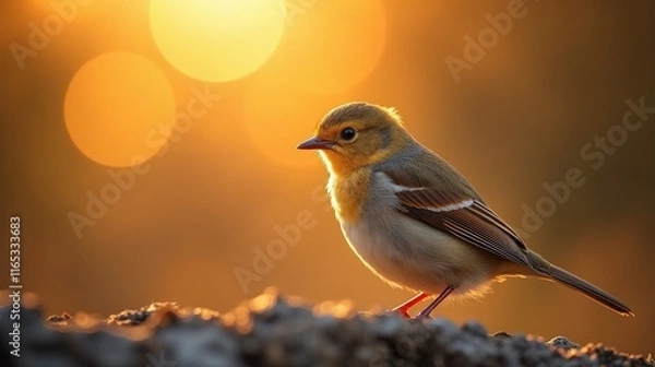 Obraz Bird Perched at Sunset