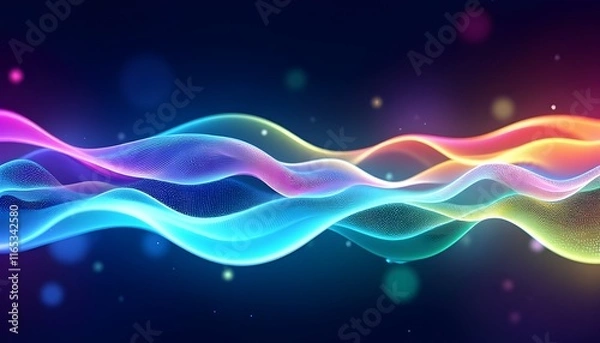 Fototapeta Soft Gradient Curved Waves Vector, Futuristic Neon Colored Waves vector, A High Energy Waves, A Creative Flowing Waves Vector, Modern Colored Waves Gradient Vector, Rainbow Color, A Seamless Pattern.