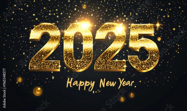 Obraz Happy New Year. 2025. Bold text