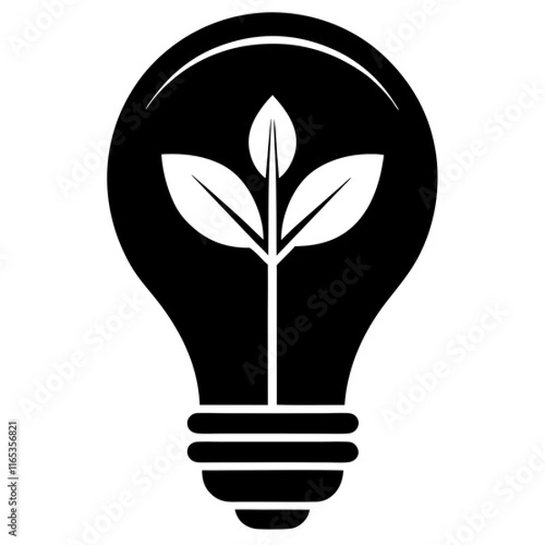 Obraz Green Technology Lightbulb Vector Illustration