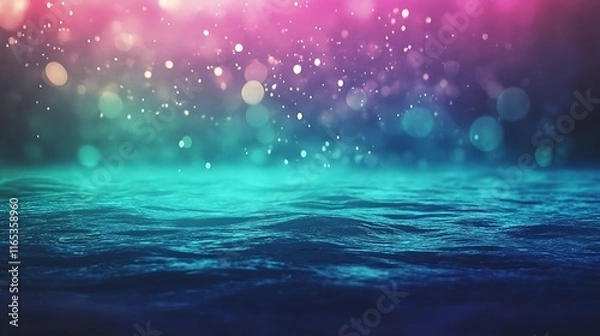 Fototapeta vivid teal gradient with glowing effects 