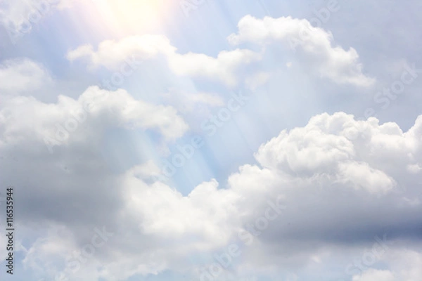 Fototapeta gray clouds in the blue sky