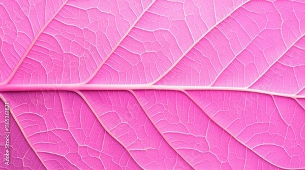 Fototapeta Close up of a pink  leaf with veins texture background.wallpaper microscopic leaf with vein structure.
