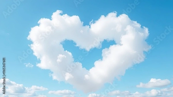 Obraz Heart-Shaped Cloud in Blue Sky
