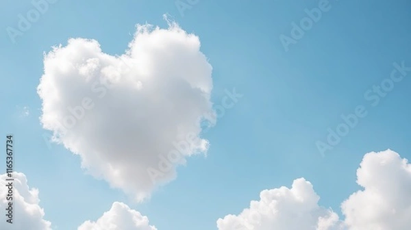 Obraz Heart-Shaped Cloud in Blue Sky