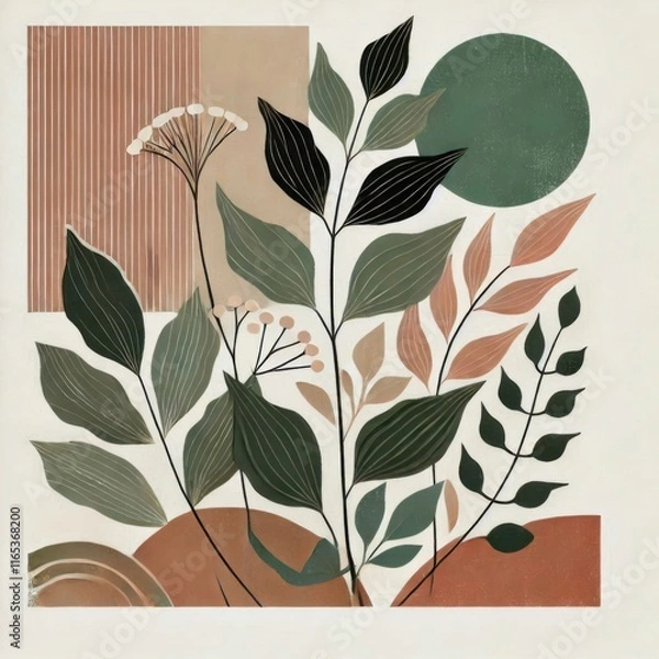 Obraz floral background with leaves