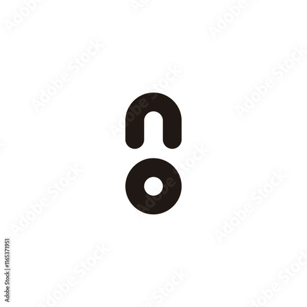 Fototapeta Letter n o circle, geometric symbol simple logo vector