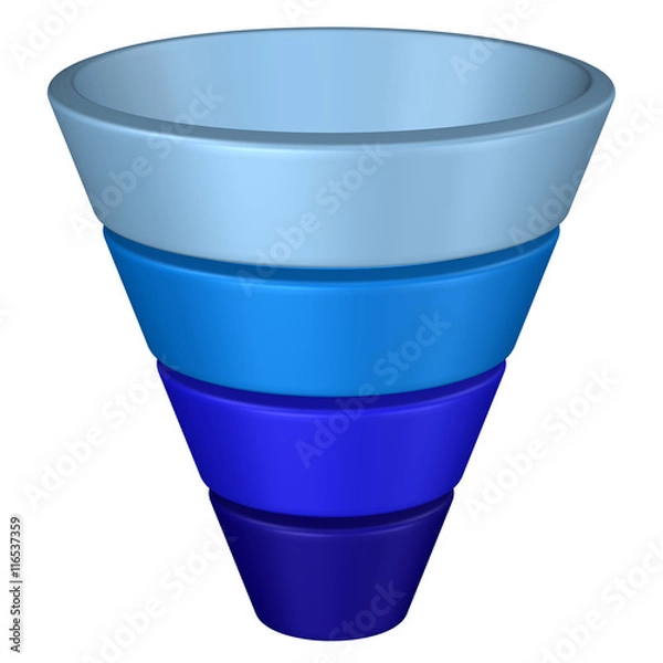 Fototapeta Concept: purchase funnel. 3D rendering.