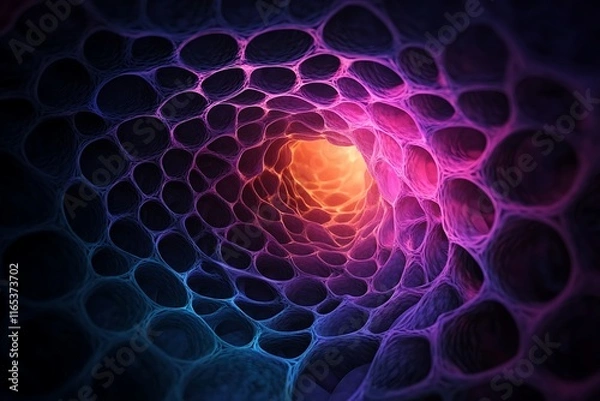 Fototapeta smooth metaball forms creating a geometric circular background 