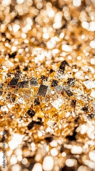 Fototapeta Sparkling Gold Glitter Texture  Festive  Shimmery  Luxury Background